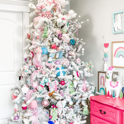 little girls Christmas tree