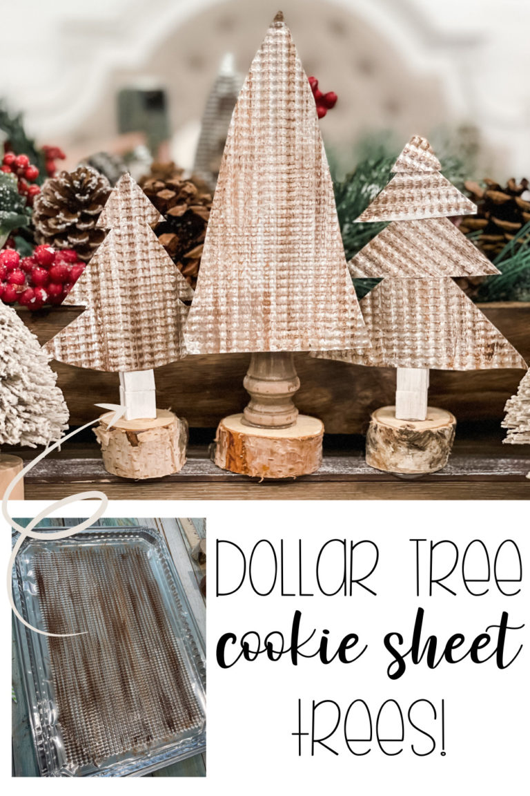 Dollar Tree cookie sheet trees ReFabbed
