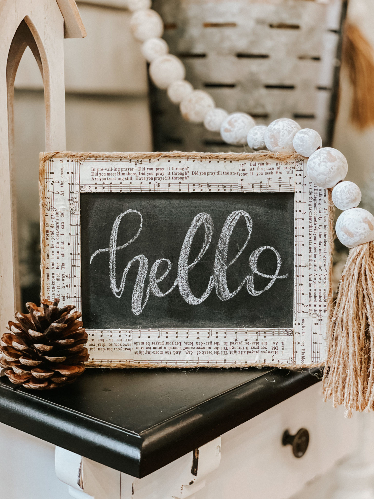 diy Dollar Tree neutral chalkboard ReFabbed