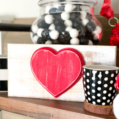 Dollar Tree heart shelf sitter