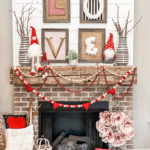 Valentines mantel (with diy LOVE sign)