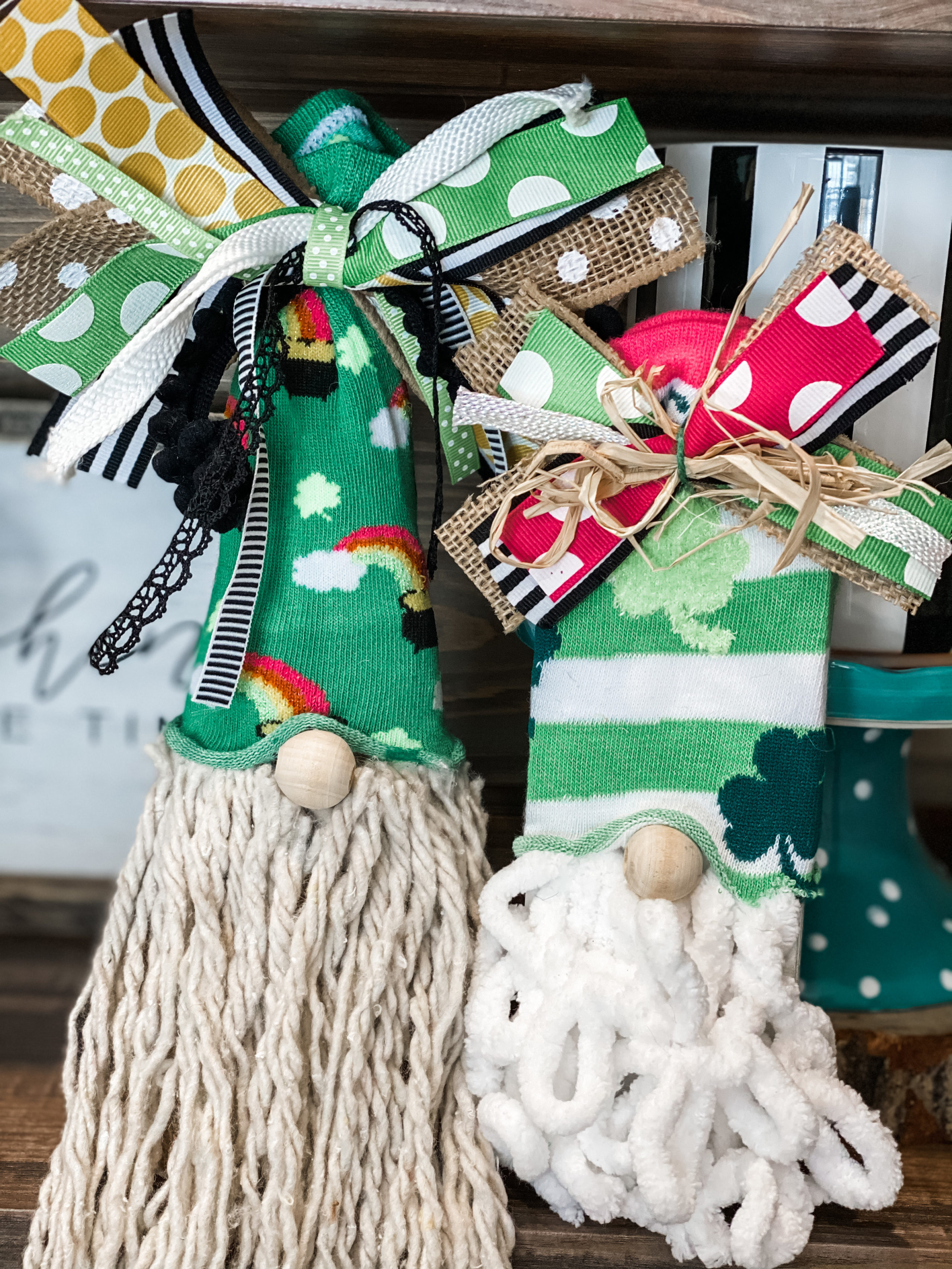 how to make gnomes from Dollar Tree socks ReFabbed