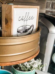 spring coffee bar with spring tiered tray