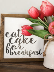 hobby lobby sign for coffee bar with pink tulips