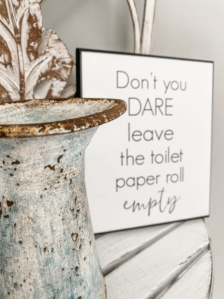 don't you dare leave the toilet paper roll empty sign