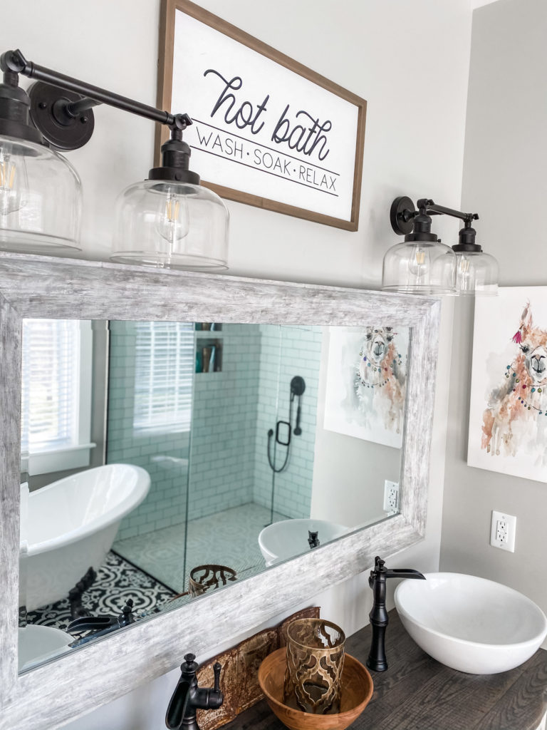 mirror in master bathroom