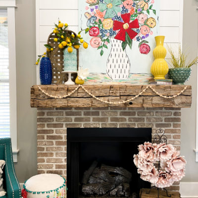 Spring mantel decor