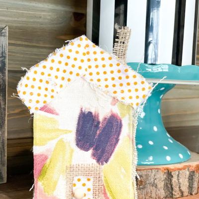 diy wood block fabric house