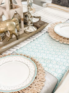dining table with two table runners
