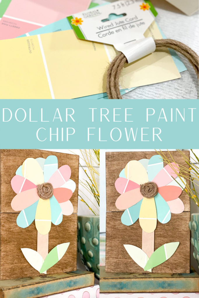 pinterest image for paint chip flower