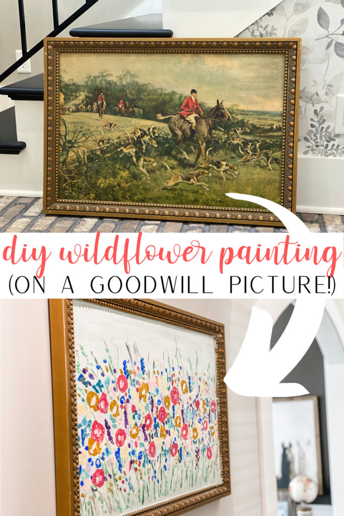 pinterest image for diy wildflower painting