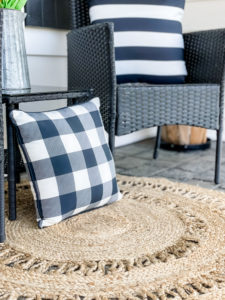 seating area on spring front porch