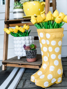 yellow and white big lots planter