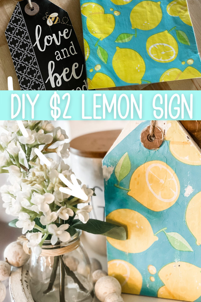 pinterest image for diy dollar store lemon sign