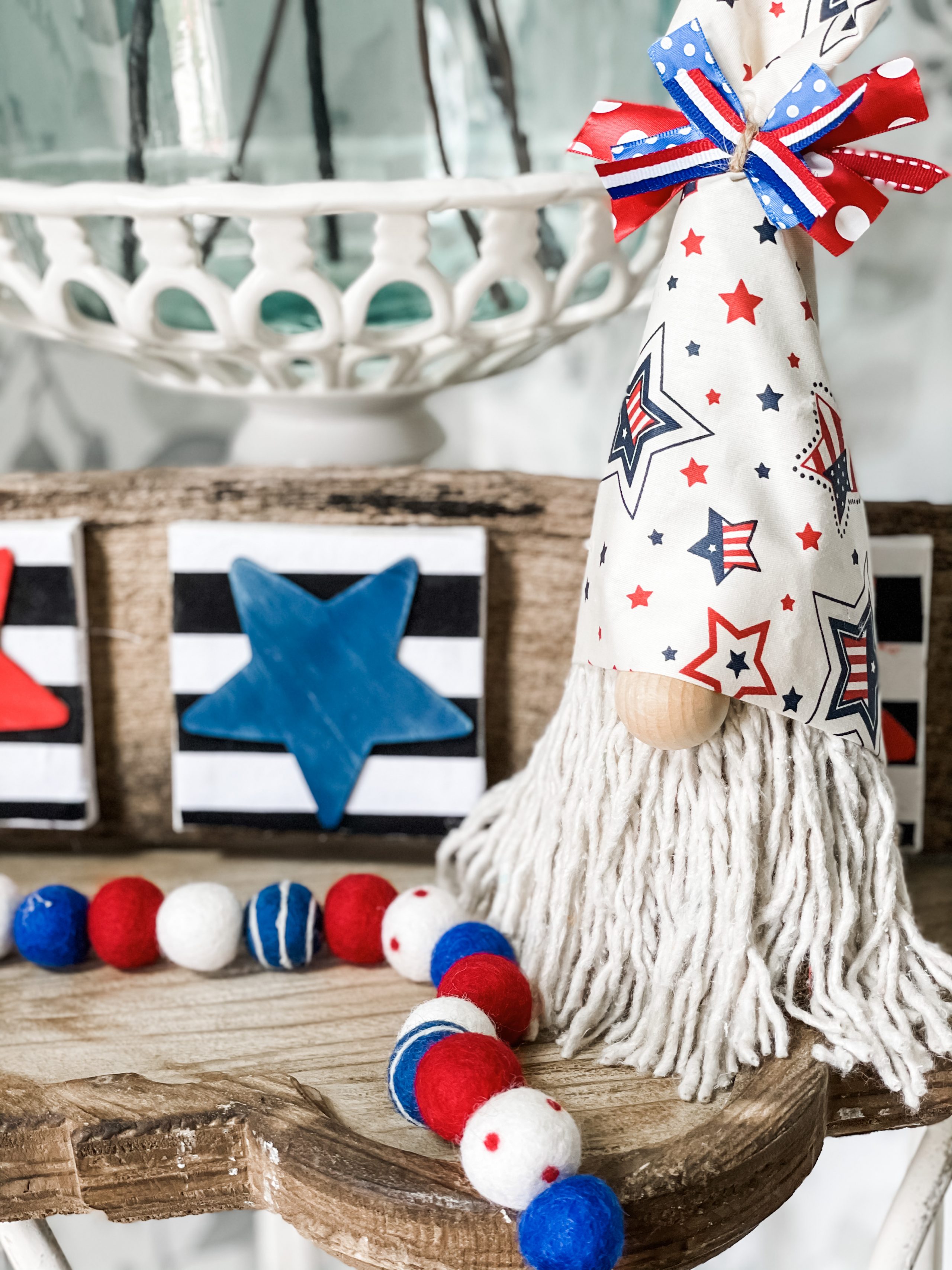 Diy patriotic gnome  refabbed
