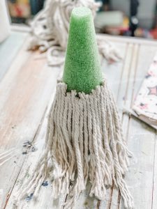 cut and glue on dollar tree mop