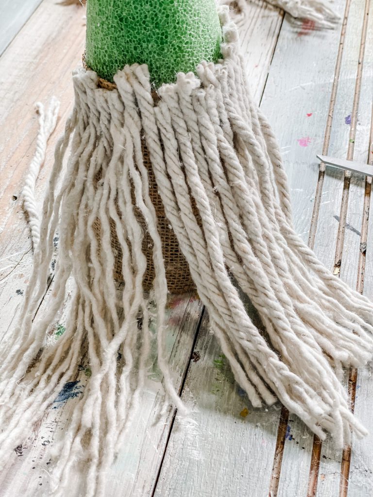 cut and glue on dollar tree mop