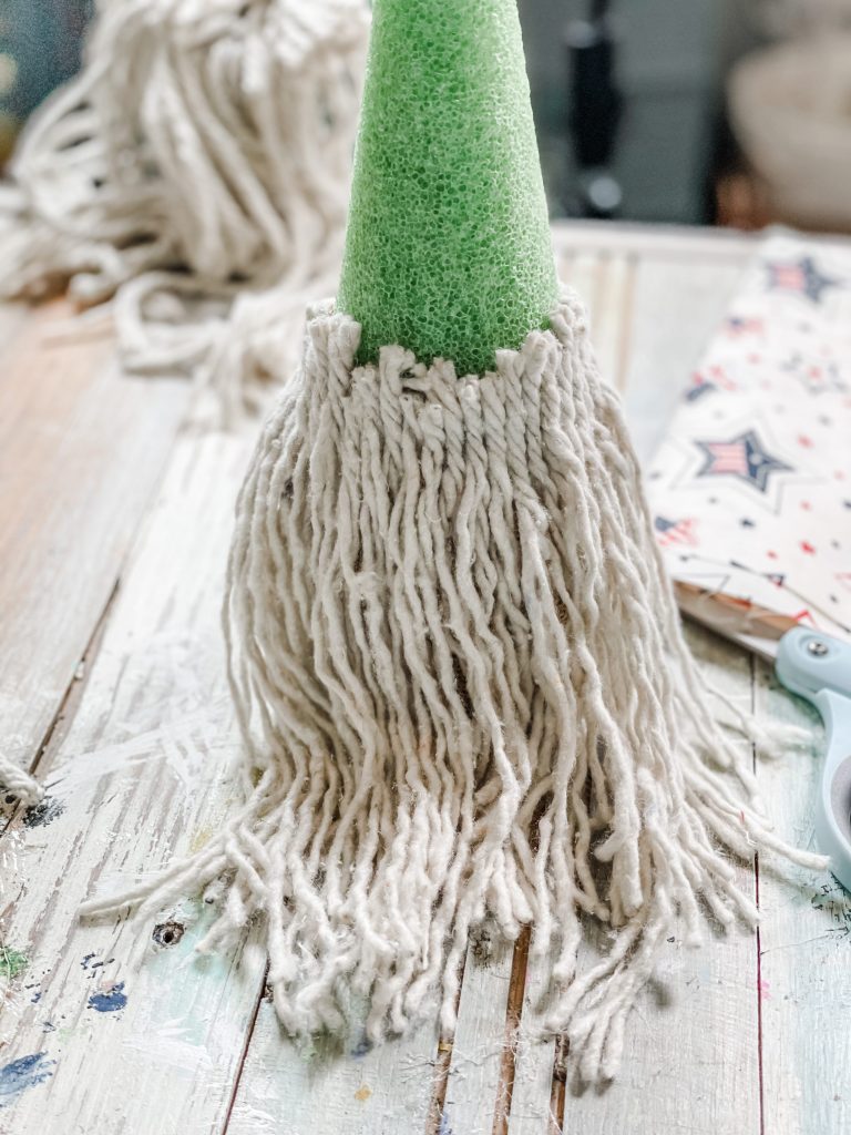 cut and glue on dollar tree mop