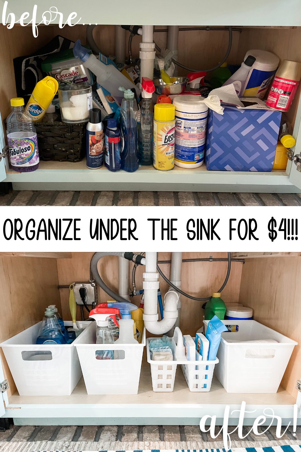 Under Sink Organizer Hack  Kitchen organization diy, Under the sink  organization, Diy kitchen storage