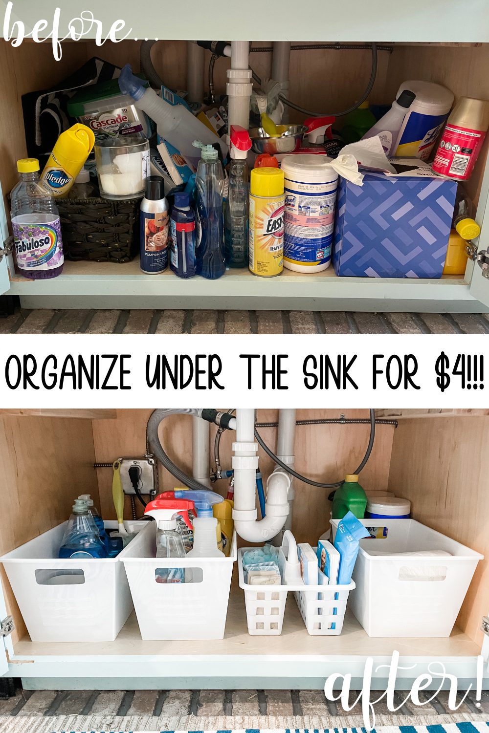 dollar tree under the sink organization - Re-Fabbed