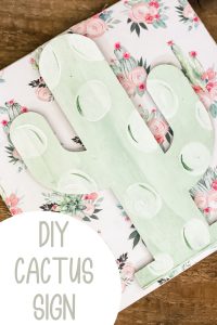 cactus sign using mod podge and scrapbook paper