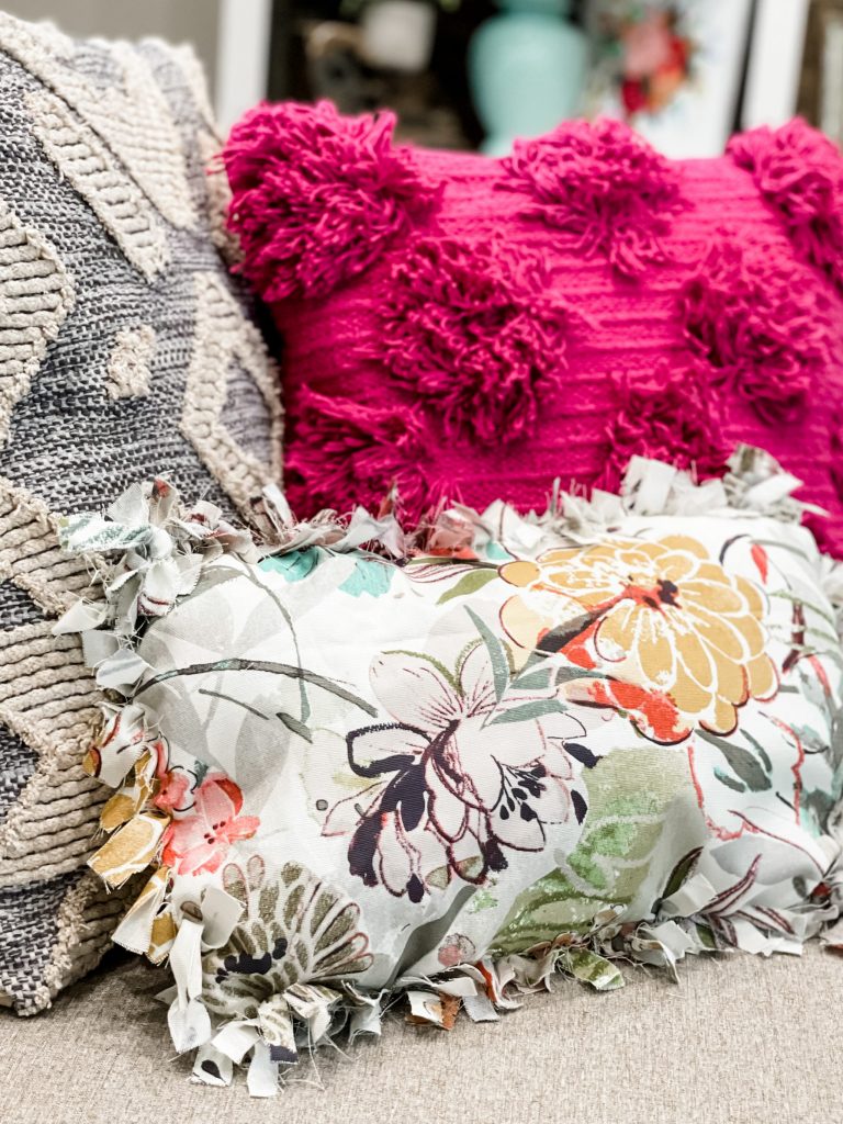 how to make a diy tied rag throw pillow