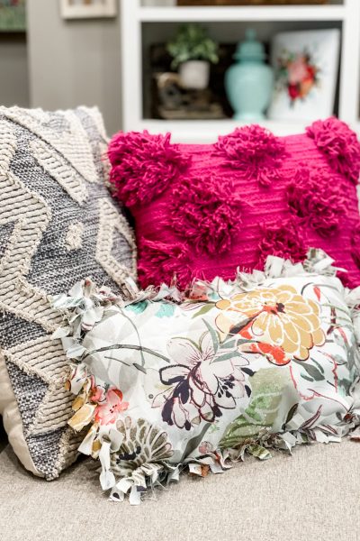 how to make a diy tied rag throw pillow