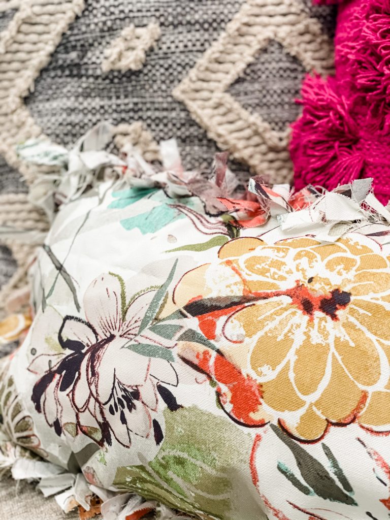 how to make a diy tied rag throw pillow