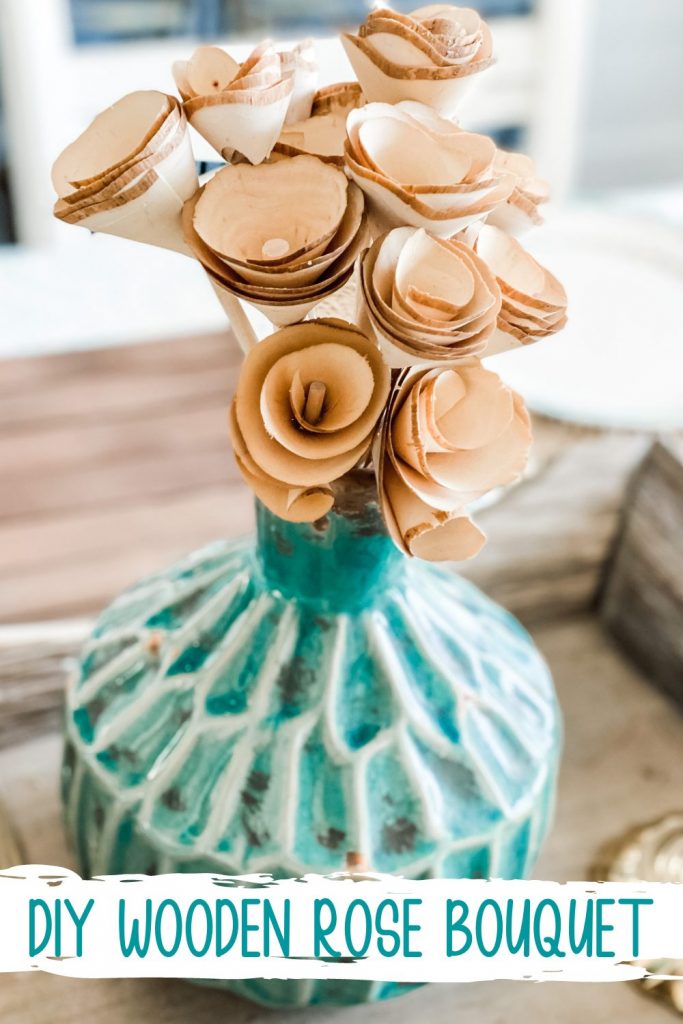 diy wooden rose shaving bouquet for table centerpiece