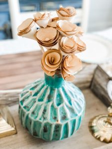 diy wooden rose shaving bouquet for table centerpiece