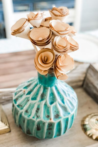 diy wooden rose shaving bouquet for table centerpiece