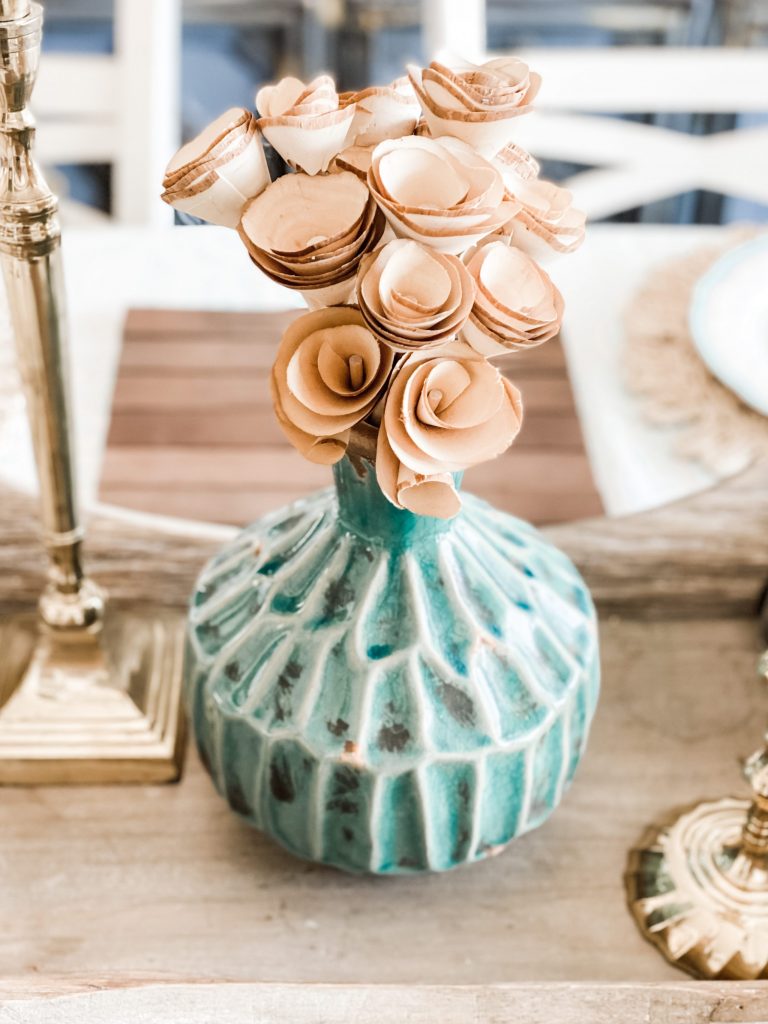 diy wooden rose shaving bouquet for table centerpiece