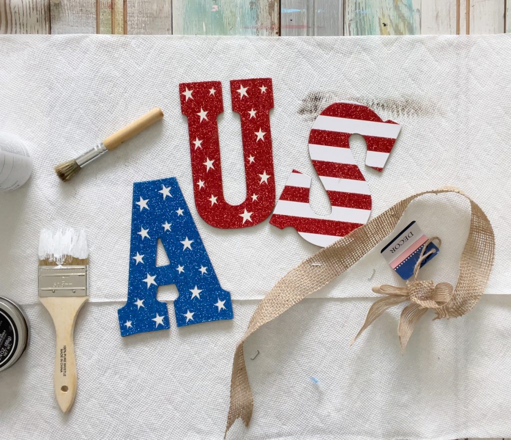 how to make a USA sign from the dollar tree