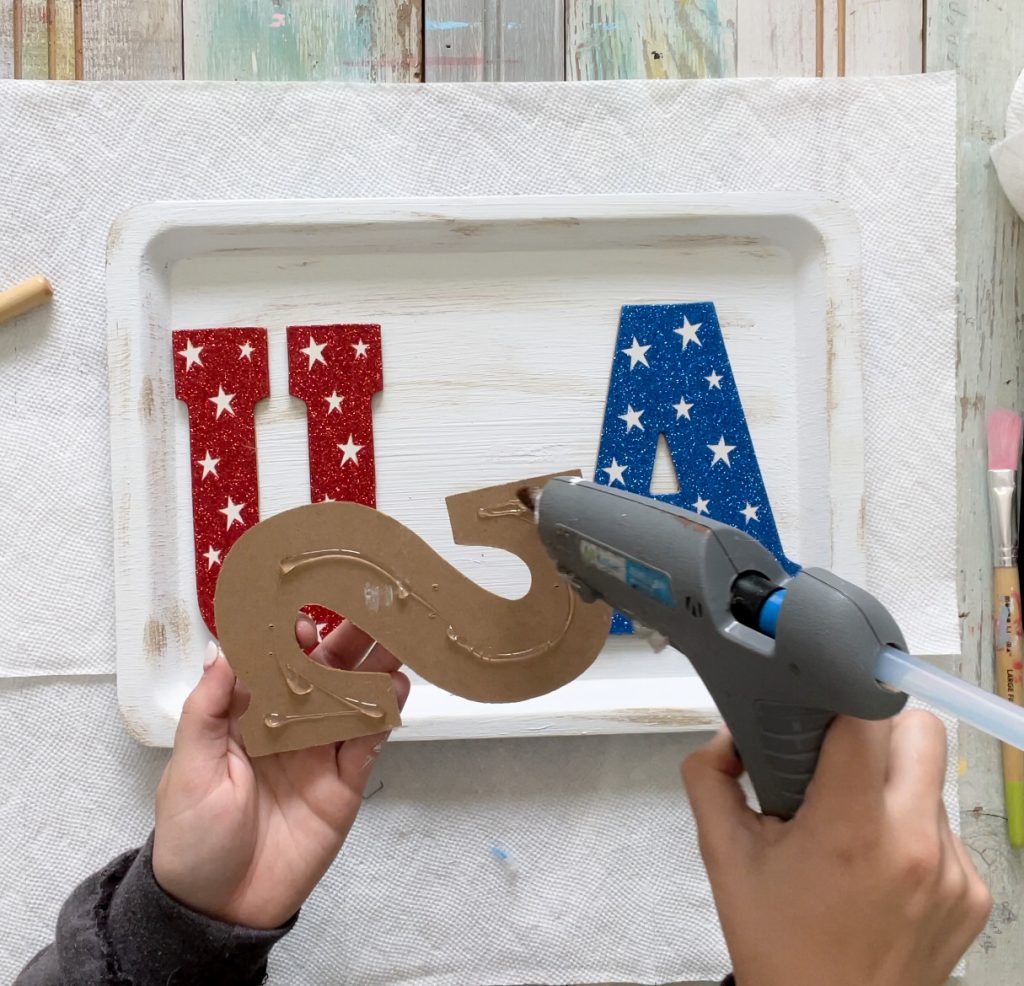 how to make a USA sign from the dollar tree