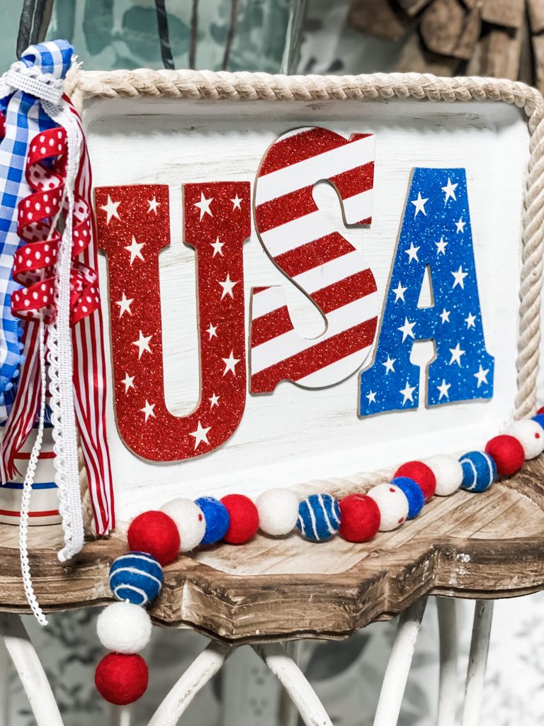 how to make a USA sign from the dollar tree
