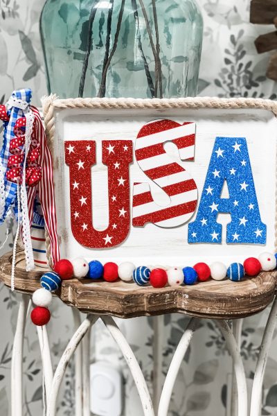 how to make a USA sign from the dollar tree