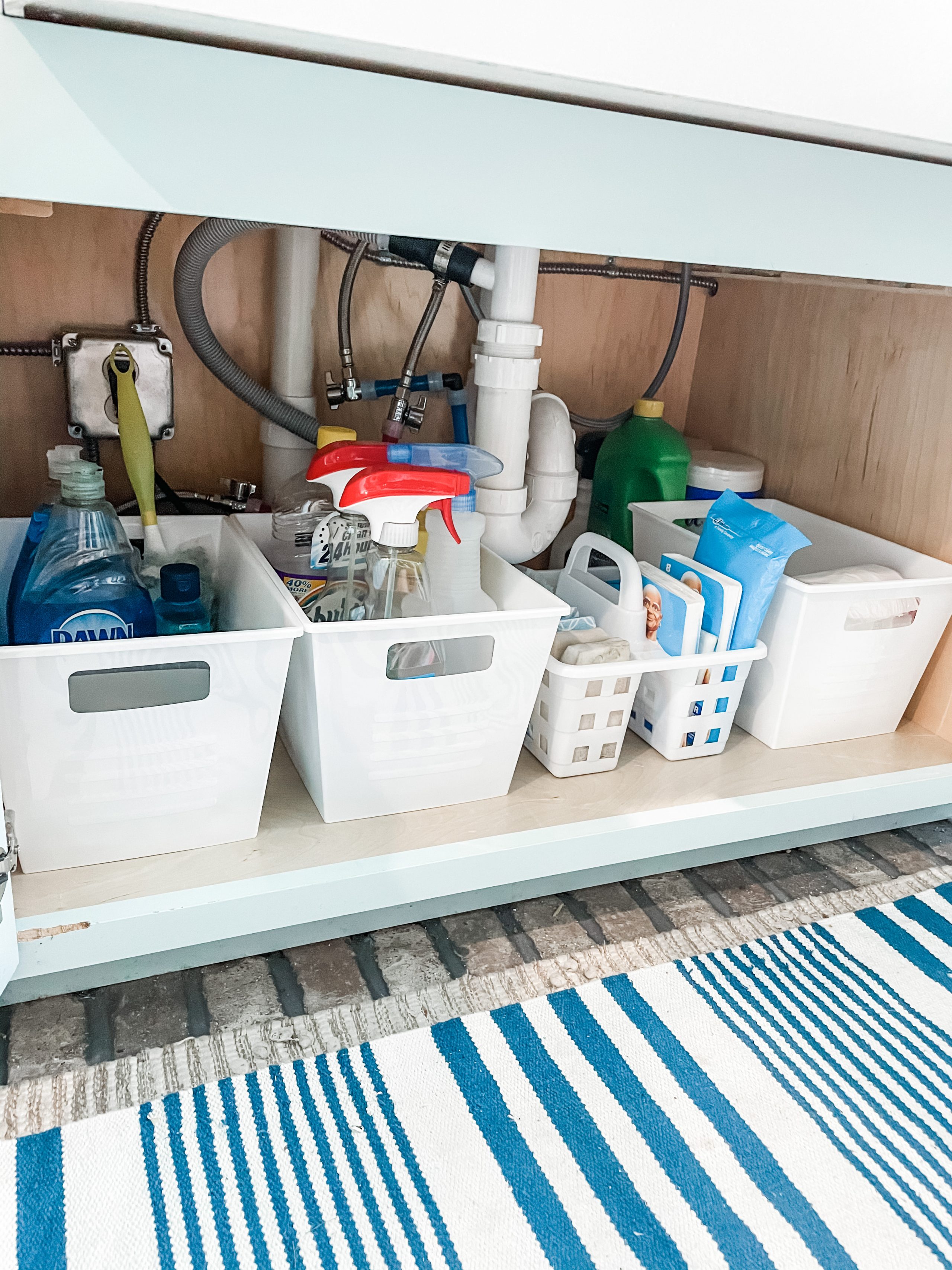 Organize Under the Kitchen Sink, Dollar Tree Kitchen Cabinet Organization  Ideas - Joyfully Treasured