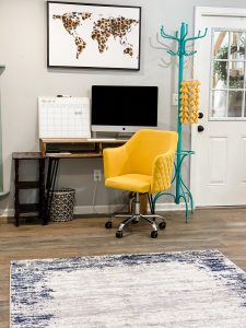 reveal of the re-fabbed office - desk area