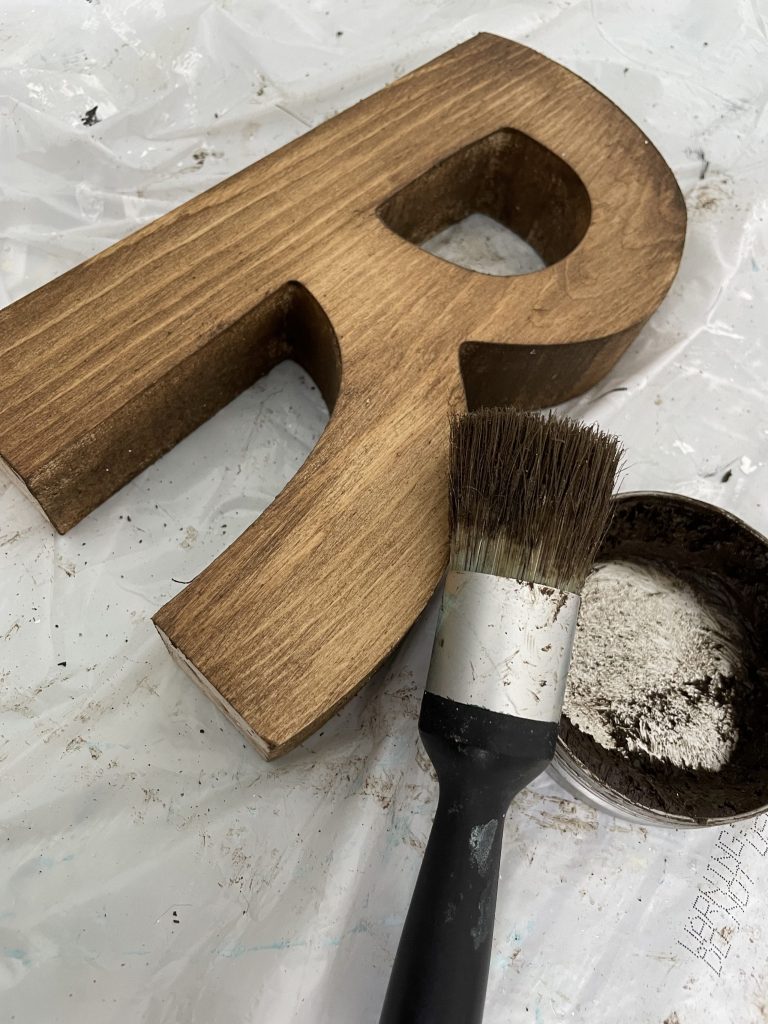 stain your wooden letter