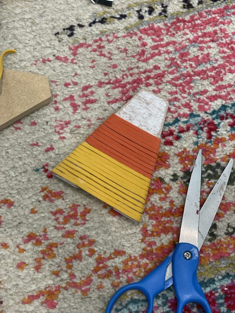 wrap your letter with the second color of cord