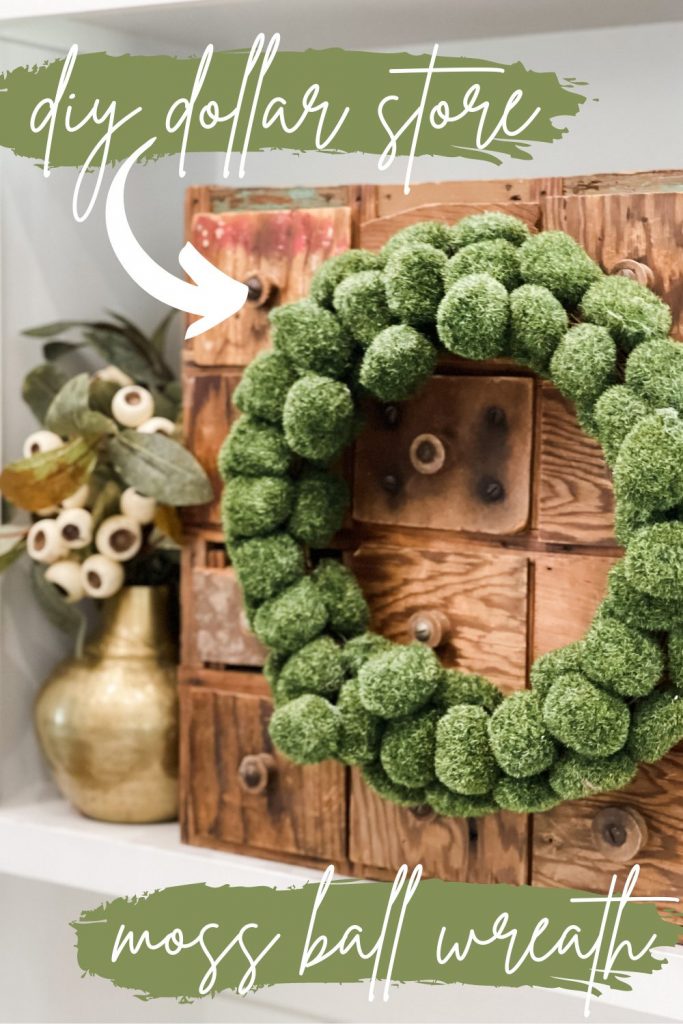 finished look of the moss ball wreath