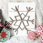 pottery barn inspired snowflake sign