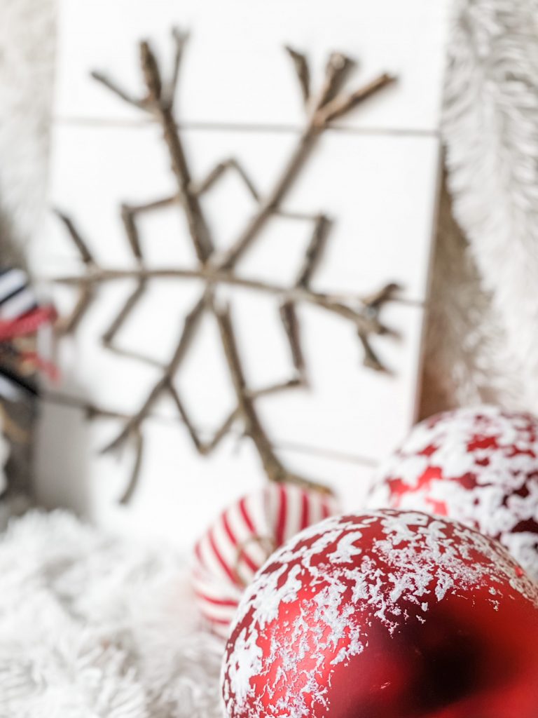 diy stick snowflake sign