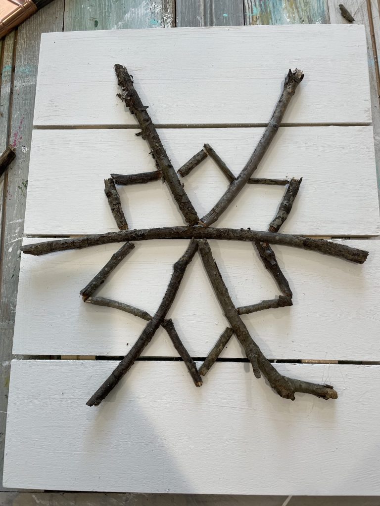 form your sticks into a snowflake