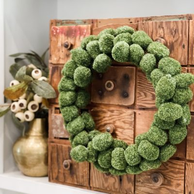 dollar store moss ball wreath