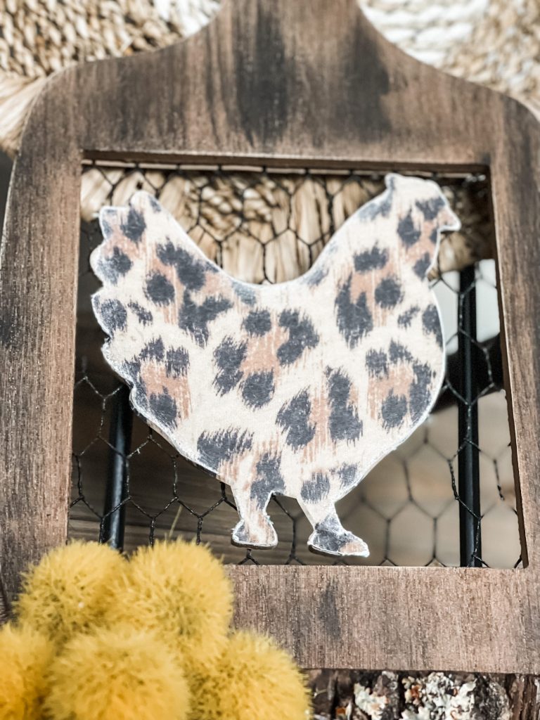 leopard chicken project made from dollar general sign