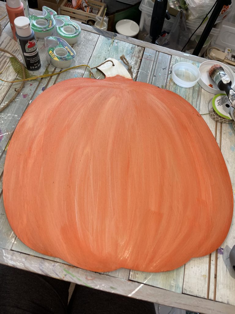 pumpkin after paints are fully blended