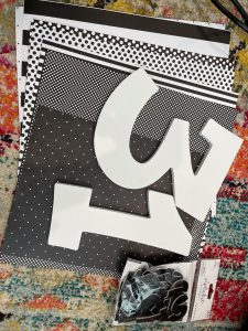 pick out what scrapbook papers you want to cover your numbers with