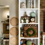 styling built-in shelving for Fall