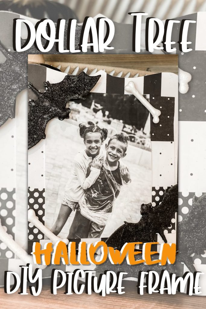 pinterest image for diy dollar tree halloween picture frame